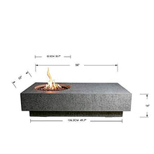 Metropolis Concrete Fire Pit 56" x 32" Outdoor Patio Firepit Includes Lava Rocks Modern Fire Pits & Outdoor Fireplaces for Garden, Deck, Indoor & Outdoor Heating