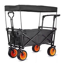 ZEFLMXS Outdoor Camping Cart with Wheels Garden Carts Supplies Folding Picnic Fishing Shopping Portable Trailer(D)