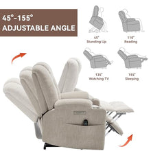Power Lift Recliner Chair for Elderly with Massage & Heat, Chenille, Beige