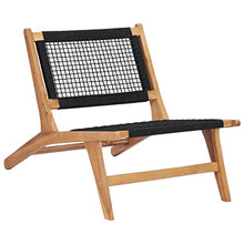 WANGKENSU Lounge Chairs for Outside, Chaise Lounges for Pool, Beach, Sunbathing, Deck, Lawn,Sun Lounger with Footrest Solid Teak Wood and Rope