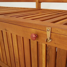 GHVBNMF 58.3" Solid Acacia Wood Storage Bench, Natural Brown