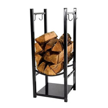 DJVHSRI Heavy Duty Iron Firewood Rack with Tool Holder, Indoor & Outdoor Fireplace Wood Storage Shelf,