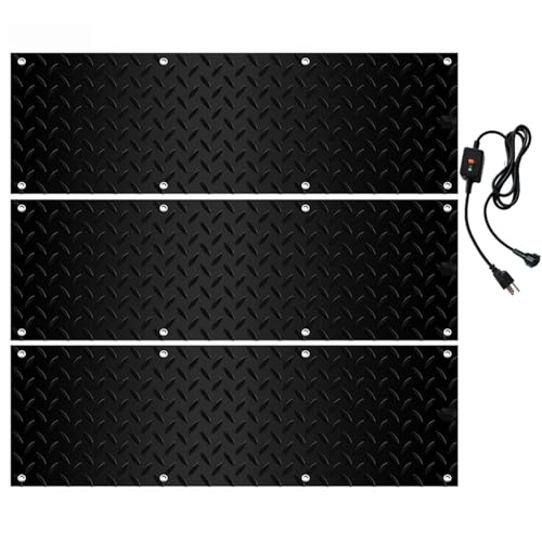 iumLeap Heated Snow Melting Mats for Driveways, Anti-Slip Electric Ice Melt Rubber Pads for Decks, Sidewalks, Walkways, Stairs, Custom Sizes, 2 in/h Snow Removal Speed, 5 Pcs-10x30in