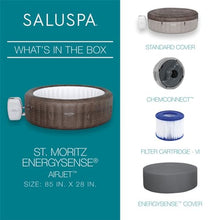 Bestway Coleman St Moritz AirJet Inflatable Hot Tub with EnergySense Cover & 6-Pack of SaluSpa Spa Seats