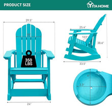 YITAHOME Outdoor Rocking Adirondack Chair Set of 4 Green