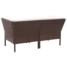 HNSMFPRE 6 Piece Patio Lounge Set with Cushions, Modular Outdoor PE Rattan Brown Seating for Patio