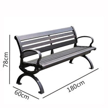 ERoomQ Garden Bench Black Retro Aluminum Leisure Multi-Person Outdoor Bench Park Bench 1.5/1.8m Outdoor Bench(Large)