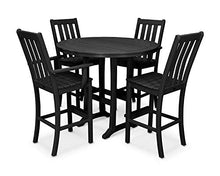 POLYWOOD Vineyard 5-Piece Nautical Trestle Bar Set (Black)