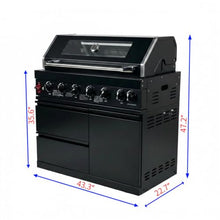 Chery Industrial 43-Inch 6-Burner Outdoor Propane Gas Grill, 85,000 BTU