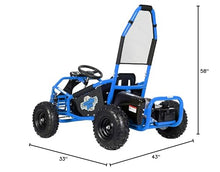 MotoTec Mud Monster Kids Electric Go Kart 48v 1000w Full Suspension Blue
