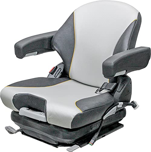GRAMMER Big Dog Diablo/Hustler Super Z Mower Seat & Mechanical Suspension, Grey