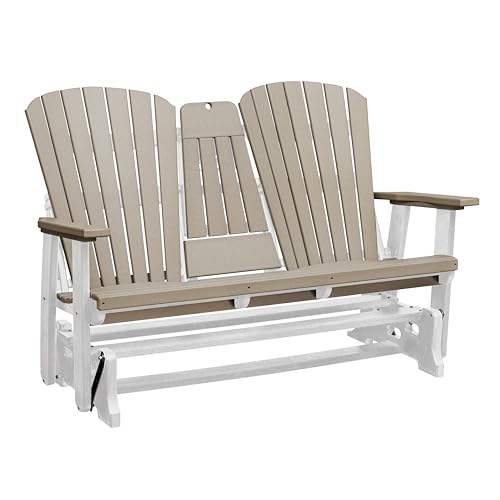 American Furniture Classics Two Person Glider Weatherwood and White