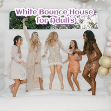 awesmflate 15FT White Bounce House with Slide and Ball Pit for Adults and Big Kids