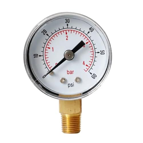 Dial Type Barometer Dial Type Pressure Gauge Bottom Mount 15/30/60/100/160 /200/300 PSI & Bar Useful(0--60psi)