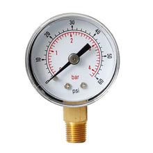 Dial Type Barometer Dial Type Pressure Gauge Bottom Mount 15/30/60/100/160 /200/300 PSI & Bar Useful(0--60psi)
