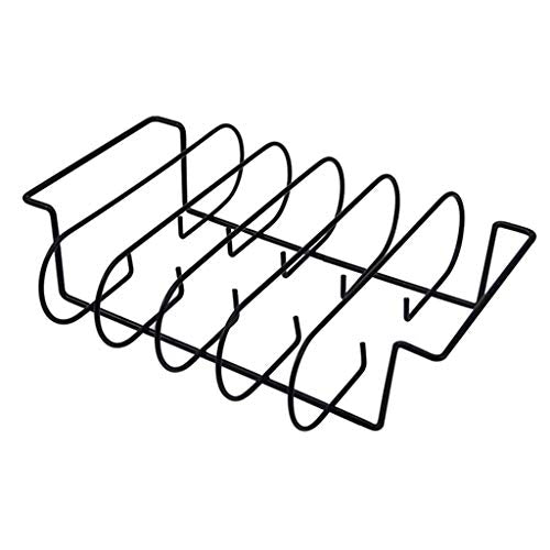 Rib Racks BBQ Rib Rack for Gas Smoker or Charcoal Grill - Non Stick Standing Rib Rack for Grilling & Barbecue