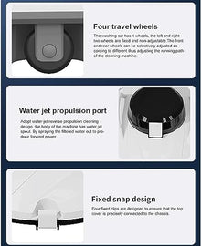 KANGJIEM Automatic Cordless Automatic Pool Cleaner, Electric Vacuum Cleaner for Above Ground Pool & Inground Swimming Pool, Strong Suction, for Above Ground Flat Pool up to 550 Sq.Ft