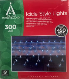 Holiday Wonderland 300 Count Christmas Icicle Lights Set, Blue - Pack of (12)