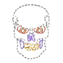 Holiday Bright Lights Scary Skull 36"x24" LED Lighted Outdoor Halloween Décor with White, Orange, Yellow, Purple, Red Lights