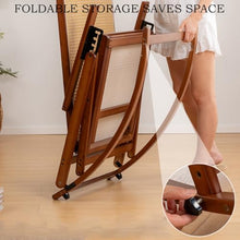 Chinese-Style Rattan Lounge Chair Split Sleeper Rocking Chair for Patio, Garden Balcony Handwoven Cane Chair for Ultimate Relaxation(Brown,107 * 93 * 54cm)