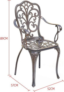 KUYBTU Garden Bench Outdoor Patio Dining Set 5Pc Patio Cast Black Aluminium Cafe Bistro Set Garden Furniture Table and Chair
