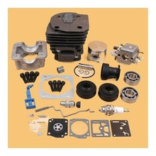 XZHBRZ 44mm Cylinder Pan Carburetor Bearing Oil Seal Choke Throttle Rod Kit Fit for 340 350 345 Chainsaw Motor Engine Spare Parts