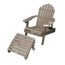 highwood Hamilton Folding & Reclining Adirondack Chair with Ottoman, Woodland Brown