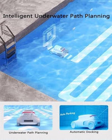 KANGJIEM Cordless Automatic Pool Cleaner, Automatic Vacuum Cleanerfor Above Ground Pool & Inground Swimming Pool, Strong Suction, Dual Motors, for in Ground Flat Pools
