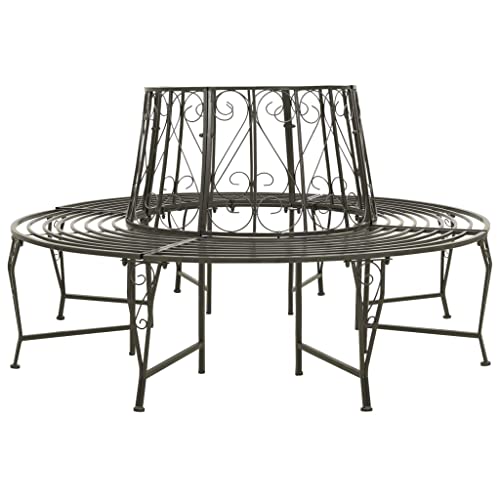 vidaXL Patio Tree Bench 63" Steel