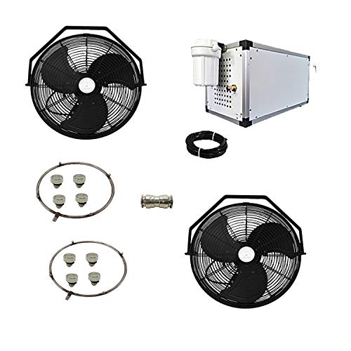 mistcooling Outdoor Misting Fan System 18" Fan - High Pressure (18" - 2 Fans Black)