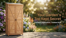 Cesqouc Outdoor Metal Top Wooden 3 Adjustable Shelves Storage Sheds Garden