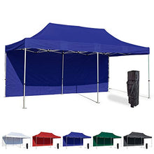 Vispronet 10x20 Instant Canopy Tent and Side Wall – Commercial Grade Aluminum Frame with Water-Resistant Canopy Top and Sidewall – Bag and Stake Kit Included (Blue)