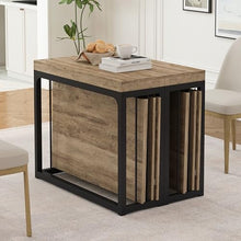 NTYUNRR 23.6" - 118" Extendable Dining Room Table, Modern Extra Long Folding Dining Tables for 2-10 People, Outdoor Patio Furniture Set, Adjustable Kitchen Dinner Table, Ancient Wood