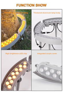 TETEOLALA Solar Lights Outdoor,Small Landscape Spotlights, LED Low Voltage Landscape Tree Ring Lights, for Park Lawn(White Light,Pack of 7)