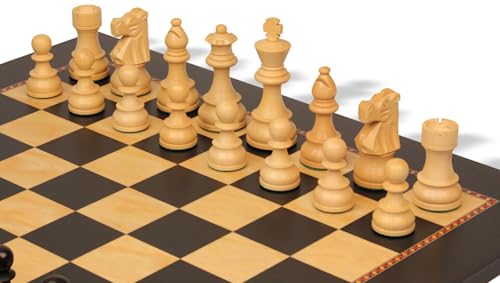 The Chess Store French Lardy Staunton Chess Set with Queen's Gambit Board - 3.75" King