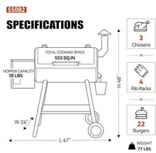 Z GRILLS 550B2 Pellet Grill Smoker, PID 3.0 Auto Temp Control, 553 Sq in