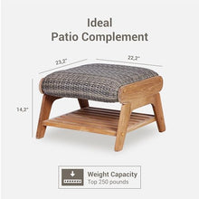 Cambridge Casual Auburn Teak Wood Padded Upholstered Patio Conversation Set 5 Pieces
