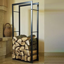 EliteBloom Heavy Duty House-Shaped Firewood Rack, Indoor & Outdoor Metal Log Storage Stand for Fireplace, Patio, Deck (100X25X150Cm)