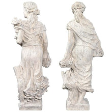 Design Toscano Flora and Proserpina Outdoor Garden Statues Set of Two 44 inch Antique Stone