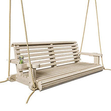 Porchgate Amish Heavy Duty 800 Lb Roll Comfort Treated Porch Swing W/Ropes (4 Foot, Unfinished)