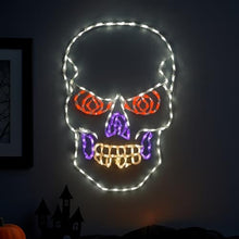 Holiday Bright Lights Scary Skull 36"x24" LED Lighted Outdoor Halloween Décor with White, Orange, Yellow, Purple, Red Lights