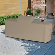 Seal Skin Covers Outdoor Kitchen Island Cover, Waterpoof Heavy Duty PVC-Coated Polyester Outdoor Protector with Drawstring, Air Vents & Handles, Beige, 98''L x 42''D x 48''H