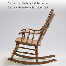 Solid Wood Carved Rocking Chair, French Wooden Outdoor Patio Furniture, Recliner Retro Medieval Living Room Chairs, Black Balcony Leisure Patio Chairs For The Elderly, Load-bearing 100kg/220lbs ( Colo