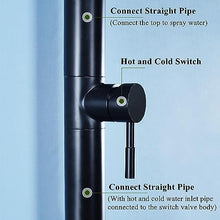 CFDZCP Outdoor Shower kit Free-Standing Outdoor Shower ， Stainless Steel Rainfall Garden Shower Fixture W/Integrated Top Spray Shower Head, Perfect for Backyard Pool Beach, Black