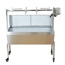 INTBUYING Charcoal Grill Barbecue Portable BBQ Grill Stainless Steel Automatic Outdoor Smoker Barbecue for Garden Patio Outdoor Cooking Party Bonus 110V