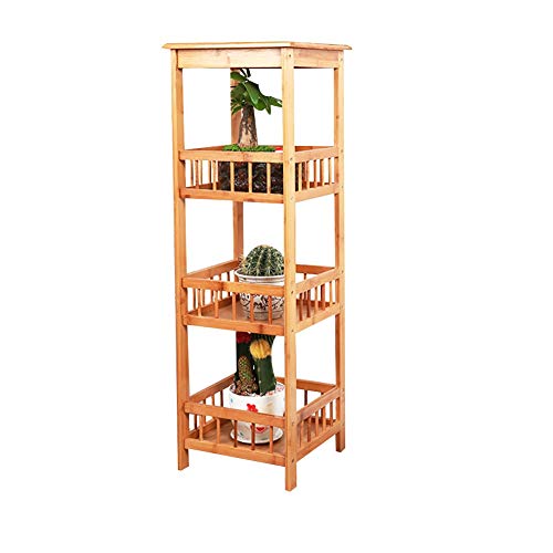 ZOCWJK Indoor Plant Stand Multipurpose Plant Stands Indoor Outdoor Flower Pot Holder Plant Pot Stand for Balcony Corridor Garden Terrace Multifunctional,Natural-100cm