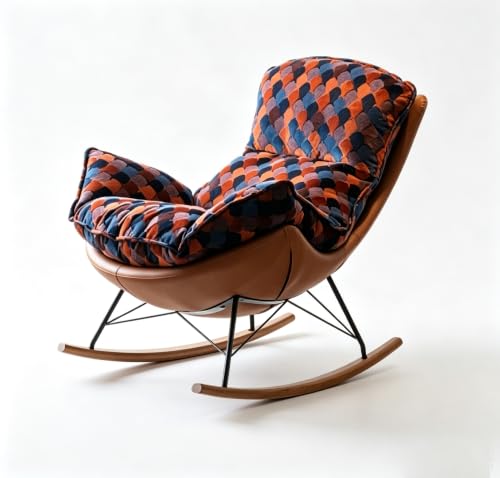 RFBXZPTADNU Rocking Chair with Footrest Upholstered Lounge Armchair