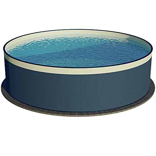 Planet Pool Steel Wall Pool Round Choice of Sizes 90 cm Deep Steel 0.3 mm Anthracite Foil 0.2 mm Sand Overlap 350 x 90