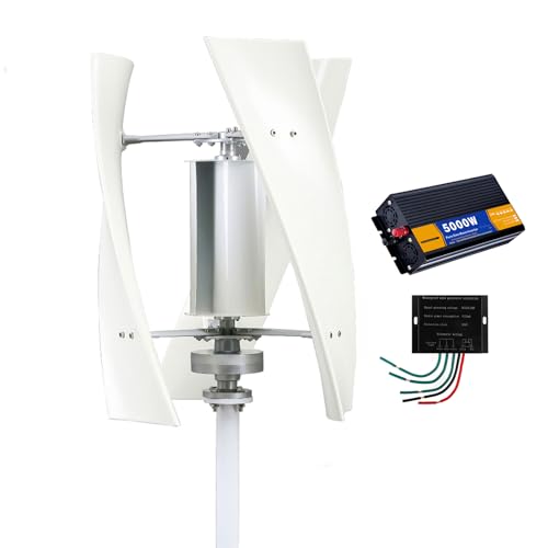 HUIZHITENGDA 5000W Vertical Permanent Maglev Generator Wind Power Generator, 220V-12V Solar Wind Power Kit with Mppt Charge Controller Suitable for Courtyard Lighting,24v