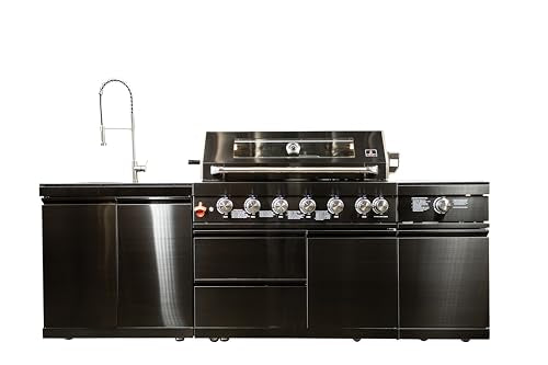 Luxuria Spas Flame Pro Series 6-Burner Modular Kitchen Black